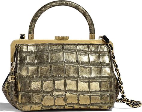 chanel hammered metallic calfskin|chanel calfskin kiss lock bag.